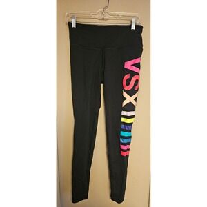 Victoria's Secret VSX Sport Leggings High Waist Colorful Logo Black M